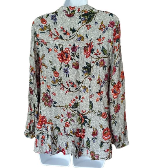 Anthropologie MAEVE Floral Janie Pheasant Top Size 2 - Picture 9 of 11